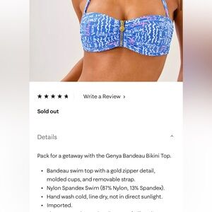 Lilly Pulitzer Genya Seacrets Patterned Bandeau Bikini Top